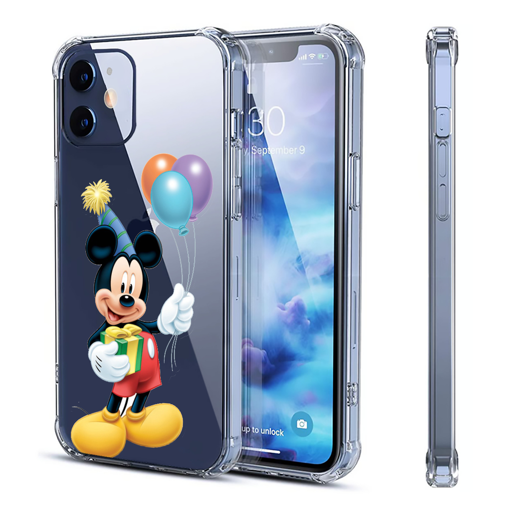 （画像用） ミッキーマウス Mickey Mouse 【iPhone 12シリーズ対応】透明スマホケース（クリアソフトケース）